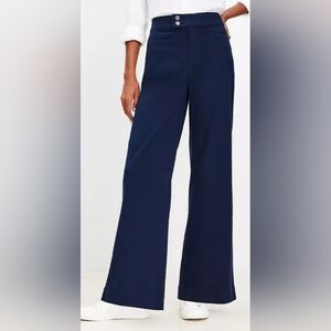 Loft The Palmer Wide Leg High Rise Deep Space Blue Pant Size 00 NWT